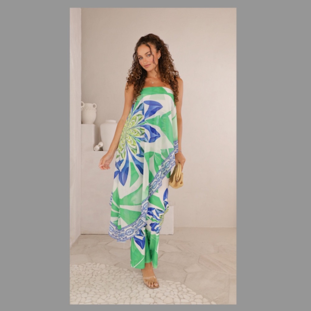 Floral Escape Strapless Jumpsuit